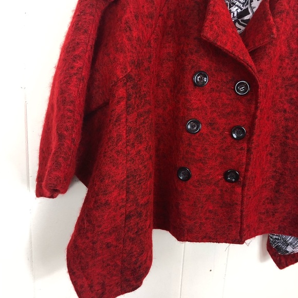 Wool Cropped Cape Coat Sz S - Picture 3 of 15
